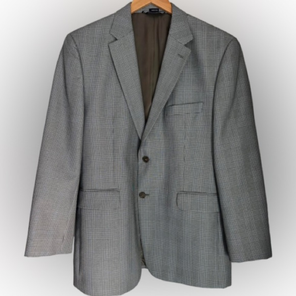 NWOT Nautica Men’s Blazer sport coat 42R flannel windowpane plaid coat jacket